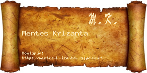 Mentes Krizanta névjegykártya